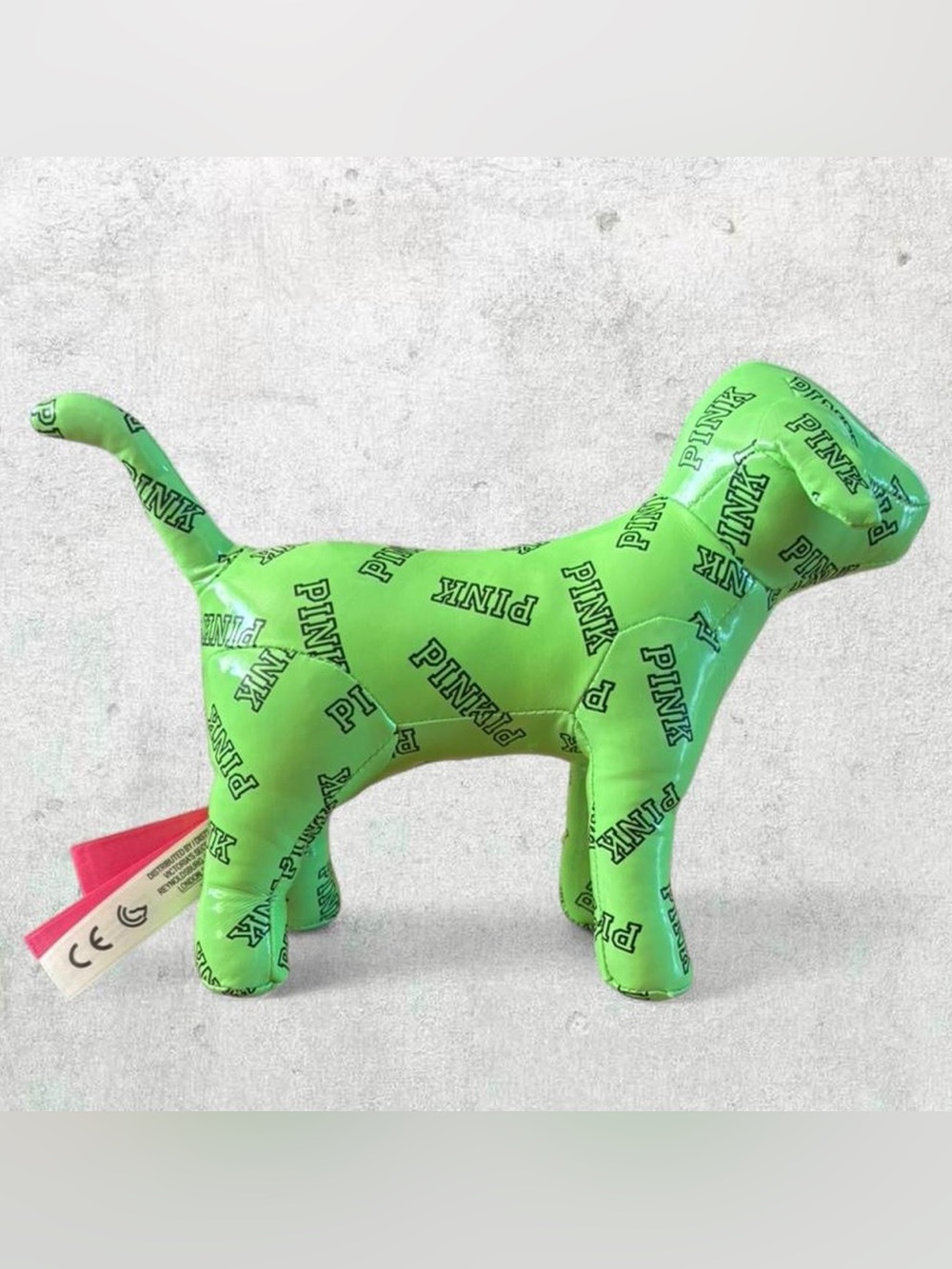 Y2K/Vintage 2013 PINK Victoria's Secret Neon Green Plush Collectible Dog